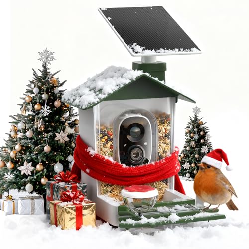 2.5K HD Solar Powered Bird Feeder with Camera with AI Bird Species Identification
