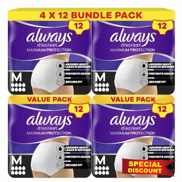 Always Discreet Incontinence Pant Maximum Protection 8 Drops