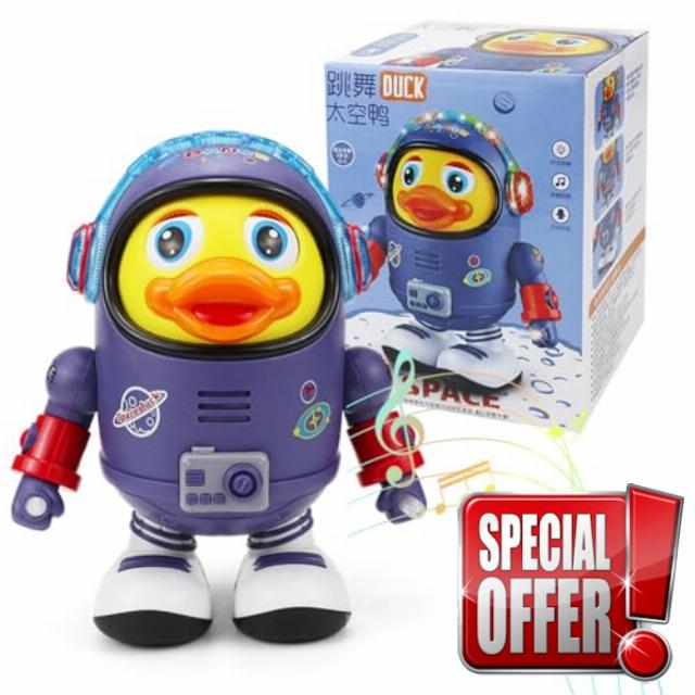 Dancing Astronaut Duck Toy with Music & LED Lights