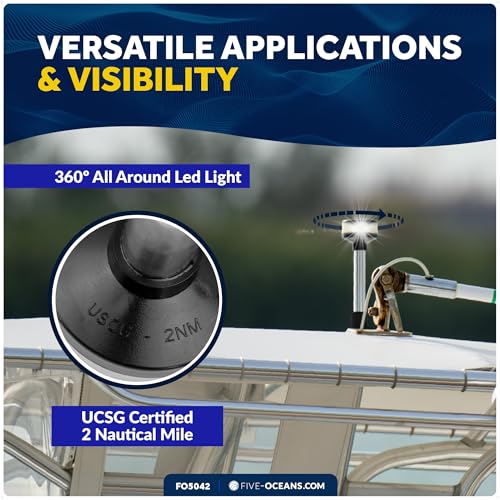 Fold-Down All-Round Navigation Light for Pontoon Stern Light