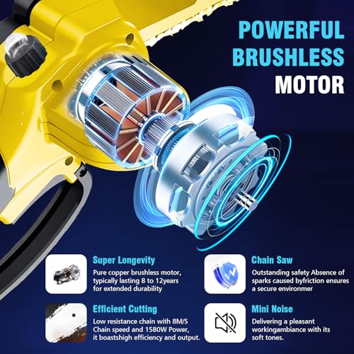 with Security Lock for Tree Trimming and Wood Cutting(Yellow)