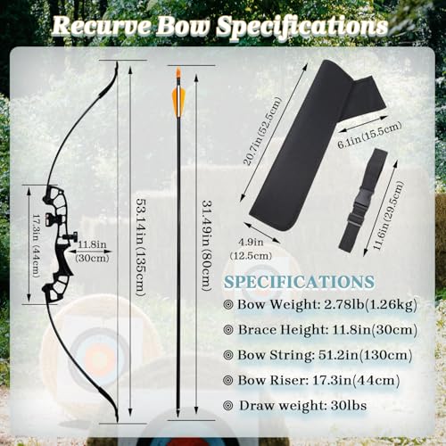 53in Takedown Metal Riser Archery Set for Adults