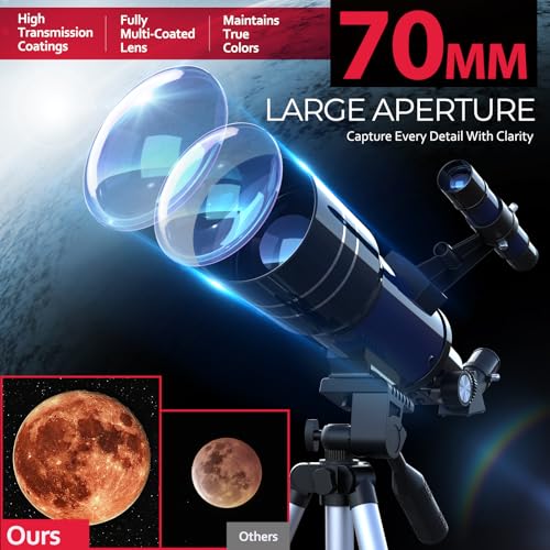 70mm Aperture Refractor Astronomy Telescope with 300mm Focal Length