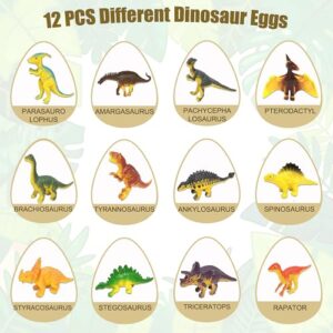Dino Eggs Excavation Dig Kit with Play Mat Educational Learning Cards for Easter Eggs Science Activities Birthday Party