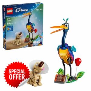 LEGO|DISNEY PIXAR Kevin & Dug Figures - Toy Golden Retriever Dog & Exotic Bird - DIY Kids' Bedroom Decor Idea - Birthday Gift for 9+ Year Old Girls & Up Movie Fans - 4329
