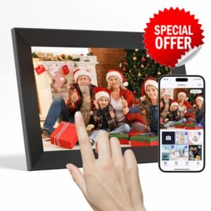 Smart Digital Picture Frame WiFi 10.1 Inch HD 1280x800 IPS Touch Screen Digital Frame with 16GB Storage Easy Setup to Share Photos or Video via Uhale APP Auto-Rotate Wall Mountable Black