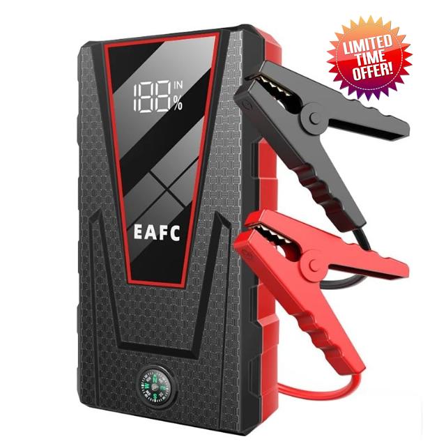 EAFC 1200A Car Jump Starter - 12V Portable Battery Booster Pack for Vehicles up to 4.0L Petrol/2.0L Diesel