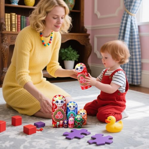 Kids Stacking Toys Russian Dolls - for Learning Education Entertainment Boys Children Adults Home School