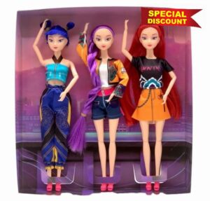 Hunter Girl Group 3 Pieces， K-Pop Dem0n Hunters Merch Toys，K-pop Movie Fans Collectible Toy Model，Suitable For Desktop Decoration