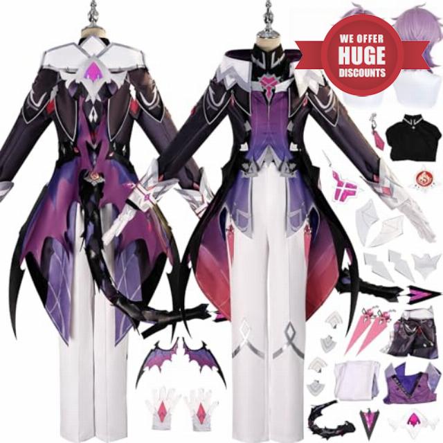 Genshin Impact Durin Cosplay Costume Outfit Game Character Kinich Varesa Uniform Full Set Halloween Carnival Party Dress Up Suit with Wig Tail Wing for Me