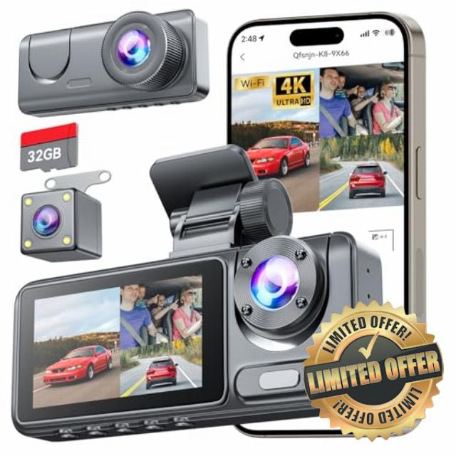 Dash Cam Front and Rear with 32GB SD Card