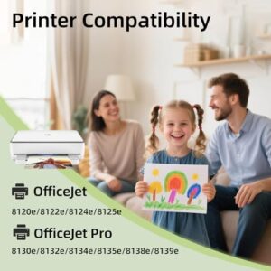 Work for OfficeJet Pro 8120 8122e 8123e 8124e 8125e 8130e 8132e 8133e 8134e 8135e 8138e 8139e Printer (4-Pack)