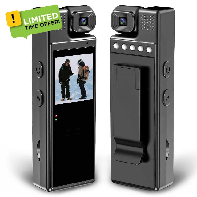 Mini Body Camera 1080P Body Cam with 180° Rotating Lens