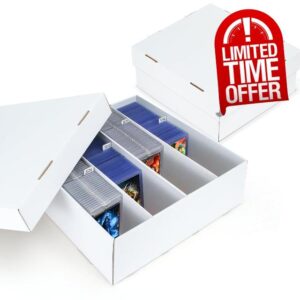 2 Pack Trading Card Storage Box - 4 Rows Divided Cardboard Case
