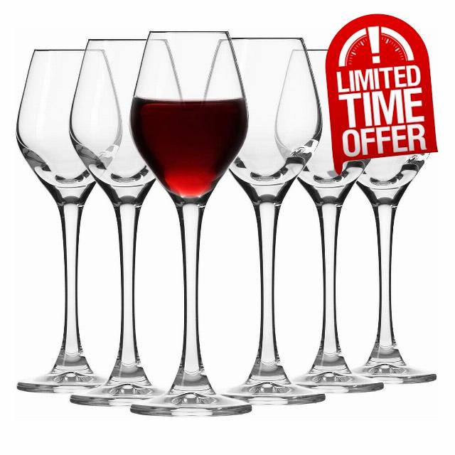 Krosno – Liqueur & Vodka Glasses 70 ml – Set of 6 – Splendour Collection – Lead-Free Crystal – Slim