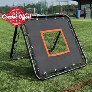 2-in-1 Football Rebounder Target Net | 80cm x 80cm Steel Frame with adjustable rebounder and passing targe