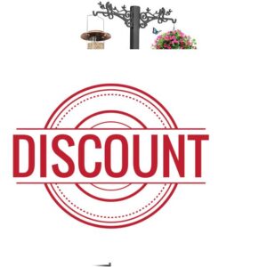 Freestanding Garden Hose Holder Stand – Heavy Duty Metal Hose Pipe Storage Rack & Organiser with Shepherds Hooks for Bird Feeders – Detachable Outdoor Water Hose Hanger for Outside Garden