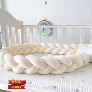 All Round Braided Protector for Room Decor Home 100% Cotton Bed Set Bedroom Thick Soft Breathable Cushion Side Cushion Guard Rail Surrounds Cushions