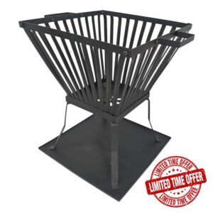 | Fire Pit | Raised Design | 4-Leg Base | Easy Assembly | Outdoor Fire Bowl