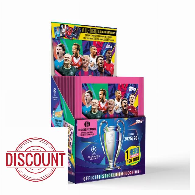 Champions League Stickers 25/26 - Full Box (50 Packets - 6 Stickers per Packet)