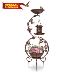 Bonnlo Bird Bath with Solar Light