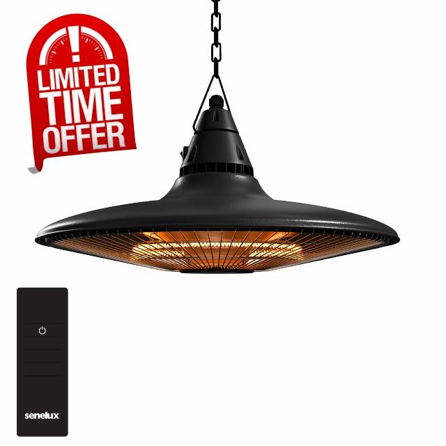 Senelux 1500W Hanging Patio Heater | Infrared Ceiling Heater for Courtyard