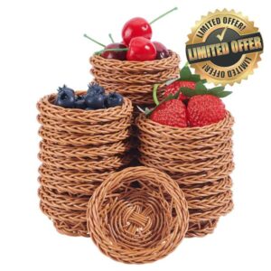 50Pcs Mini Woven Baskets