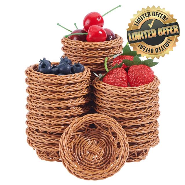 50Pcs Mini Woven Baskets
