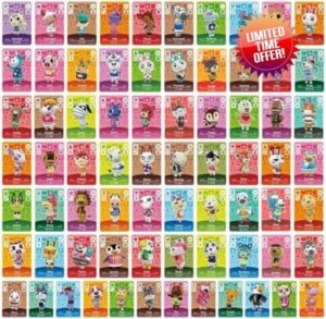 Set of 72 Mini NFC Cards Compatible with Con NS Switch/Wii U/New 3DS Rare Villager Series 1 to 4 with Storage Cases