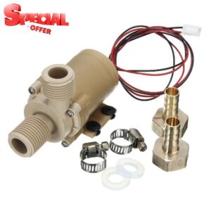 Ausi Water Pump DC 12V 6W Solar Brushless Motor Low Noise Hot Water Heater Circulation Pump Solar for Heating Cooling Systems