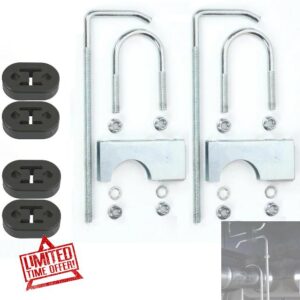 3pcs 3" 76MM Universal Exhaust Clamp with Hanger Rear Rubber