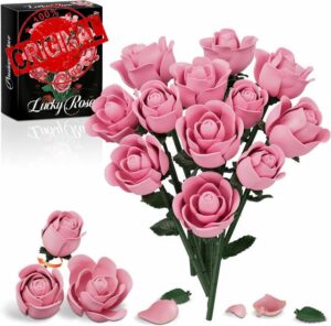 Pink Rose Bouquet Building Set of 12