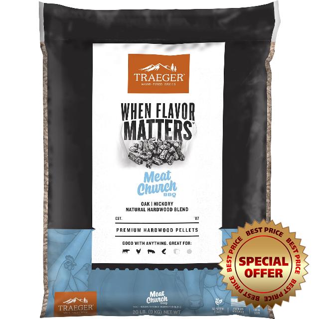 Traeger Grills Meat Church Blend 100% All-Natural Wood Pellets for Smokers and Pellet Grills