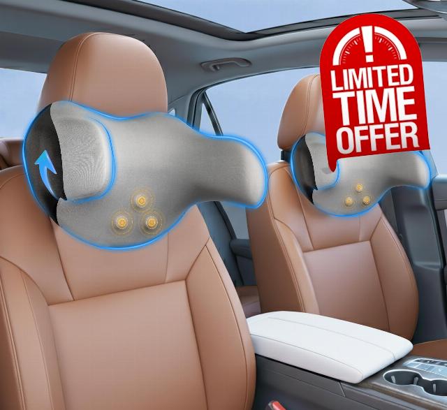 Car Neck Pillow: 2 Pack Ergonomic Memory Foam Headrest Pillow for Driving