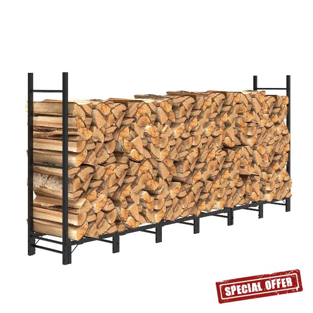 C-Hopetree 242×35×115 cm Outdoor Indoor Firewood Rack