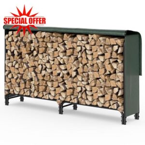 VOUNOT Firewood Log Rack with Waterproof Cover