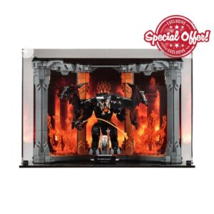 Plexico Display Case Compatible With Lego 10367 The Lord of the Rings: Balrog Book Nook - (Printed 1 Back Panel)