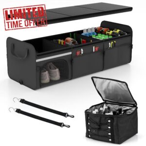 COSTWAY Car Boot Organiser with Cooler Bag