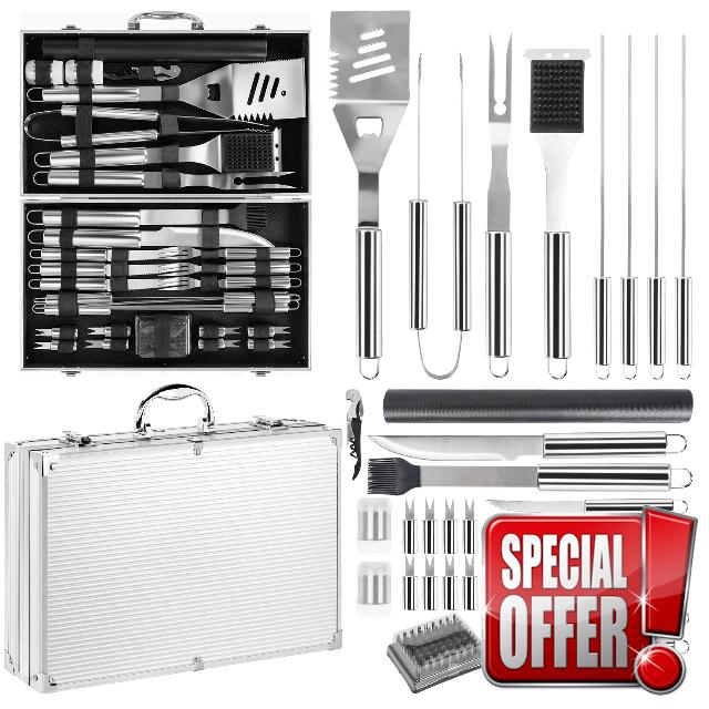 30pcs BBQ Grill Tool Set with Case