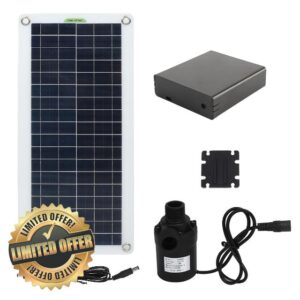 Solar Water Pump Kit 30W Polycrystalline Silicon 800L Per Hour Solar Power Water Pump for RV Greenhouse Camping