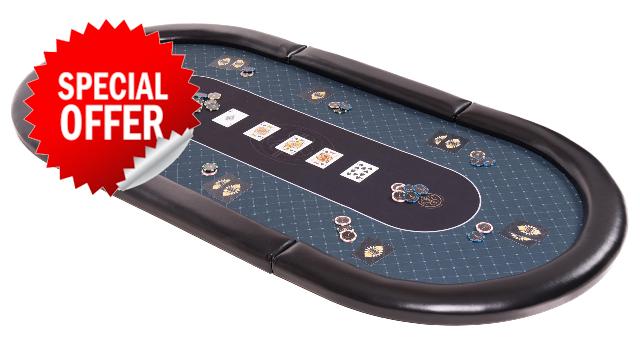 Riverboat Elite "The No Fold" Folding Poker Table Top in RGP Speed Cloth (180 x 90cm) (2025) (Blue)