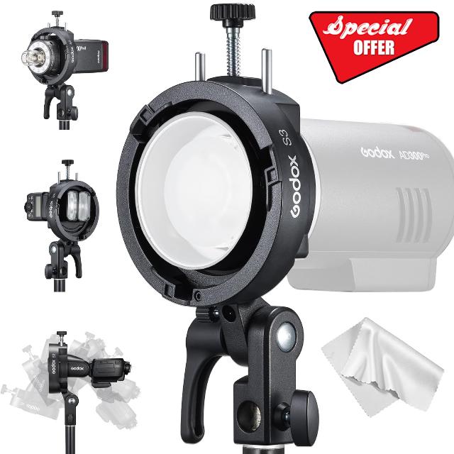 Godox S3 Speedlite Bracket Flash Holder for Round & Square Head Flashes