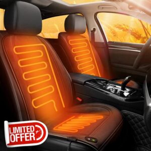 Seat Cushion Heated Comfortable Seat Cover with Full Back Support Universal for Front Seat in Winter Color Brow
