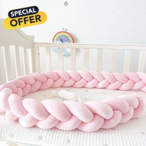 Braided Pillows Knotted Soft Anti-Fall All-Round Protection Pillow Decor Braided Mat Cuddle Cushion Knot Bed Guard Rail Knot Nursing Cushion for Home Bedroom