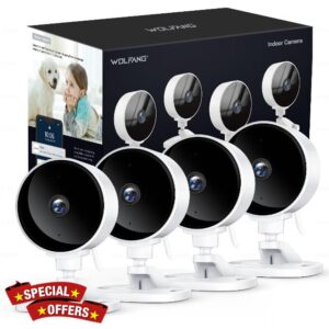 WOLFANG Indoor Security Camera 1080P HD Video-4Pack