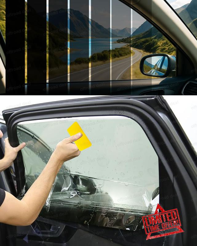 70% VLT Car Window Tint Film 10 Metre Roll - Auto & Home Glass | Clear UV Protection | Includes Lamination Tool - شريط تظليل نوافذ