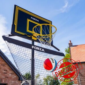 FORZA Basketball Solo Return Net | Portable Basketball Rebound Trainer for Individual Shooting Practice – Durable Weather-Resistant Netting with Carry Bag & Sandbags – Fits Most Hoops