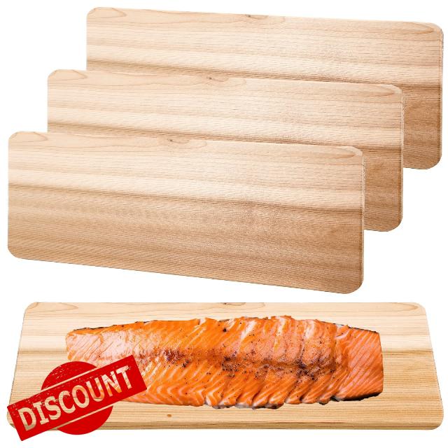 Landical 3 Pcs XL XXL Large Rounded Corners Cedar Planks for Grilling Thicker Full Filet of Meat Fish Veggies Adding Smoke and Flavor Soaking Fast for Thanksgiving Christmas