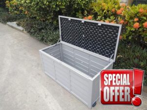 Weatherproof XL Garden Storage Box with Wheels