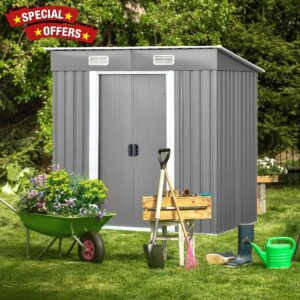 Metal Garden Shed with Floor Foundation
